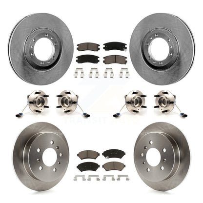 Kit de rotor et de plaquettes de frein avec roulement de moyeu avant et arrière (10 pièces) pour Pontiac Montana AW 2001