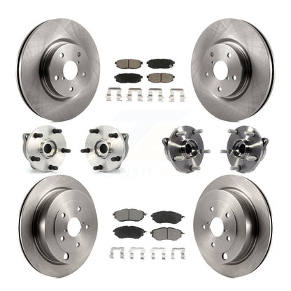 Kit de rotors et plaquettes de frein avec roulement de moyeu avant et arrière (10 pièces) pour Subaru B9 Tribec 06-07