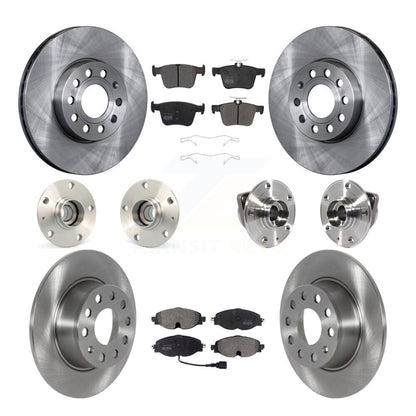 Kit de plaquettes de Rotor de frein à disque, roulement de moyeu avant et arrière (10 pièces) pour Volkswagen Jetta 1.4