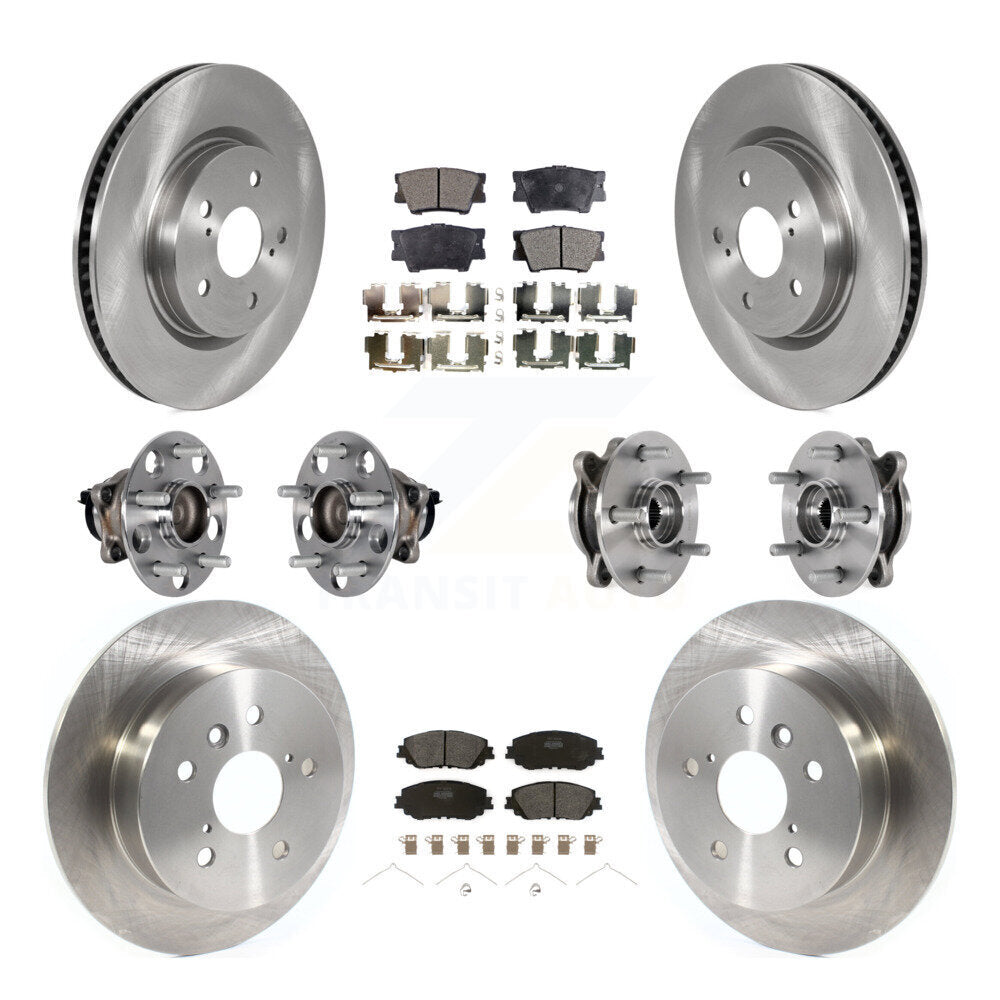 Kit de rotors et plaquettes de frein à disque, roulements de moyeu avant et arrière (10 pièces) pour Toyota Camry