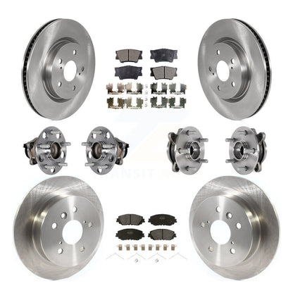 Kit de rotors et plaquettes de frein à disque, roulements de moyeu avant et arrière (10 pièces) pour Toyota Camry