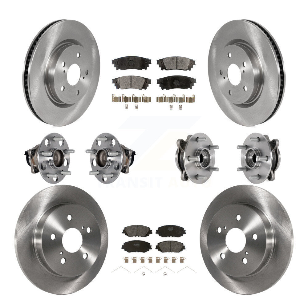 Kit de rotors et plaquettes de frein à disque, roulements de moyeu avant et arrière (10 pièces) pour Toyota Camry