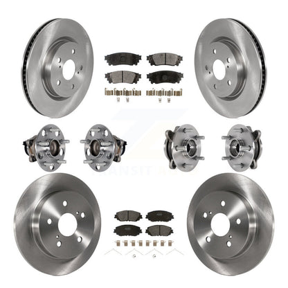 Kit de rotors et plaquettes de frein à disque, roulements de moyeu avant et arrière (10 pièces) pour Toyota Camry