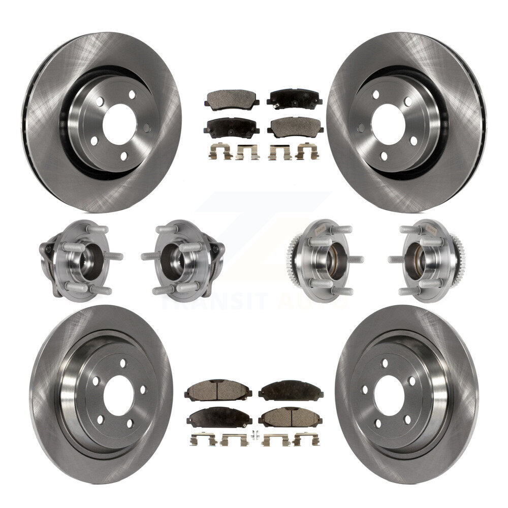 Kit de plaquettes de Rotor de frein, roulement de moyeu avant et arrière (10 pièces) pour Ford Mustang V6 avec 3.7