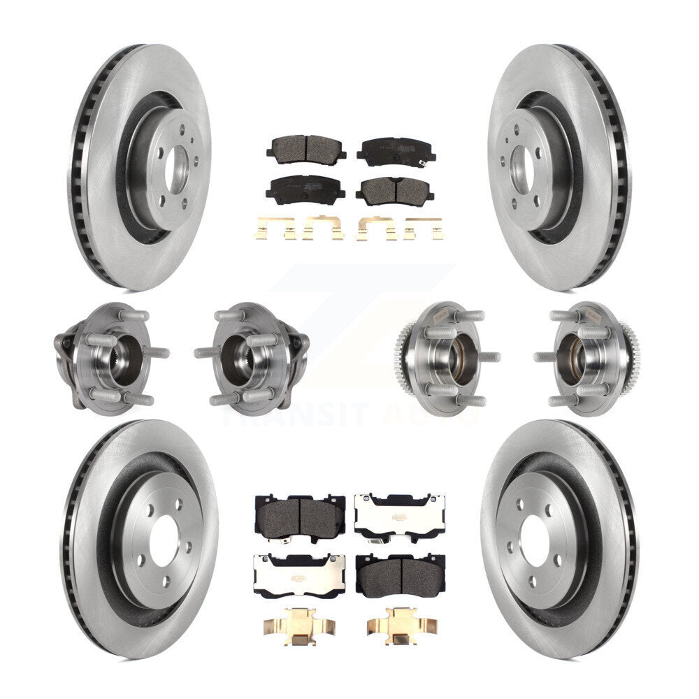 Kit de rotors et plaquettes de frein à disque, roulements de moyeu avant et arrière (10 pièces) pour Ford Mustang