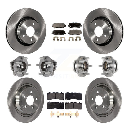 Kit de plaquettes de Rotor de frein, roulement de moyeu avant et arrière (10 pièces) pour Ford Mustang V6 avec 3.7