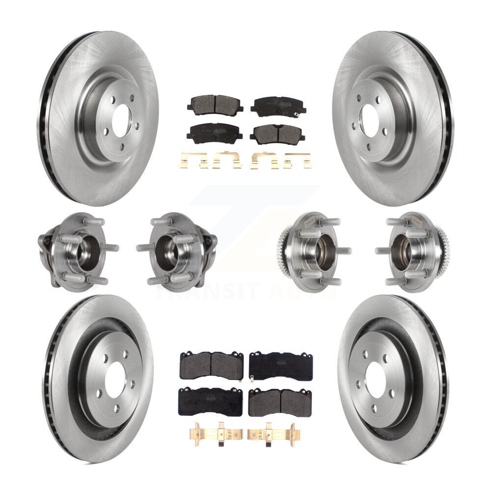 Kit de rotors et plaquettes de frein à disque, roulements de moyeu avant et arrière (10 pièces) pour Ford Mustang