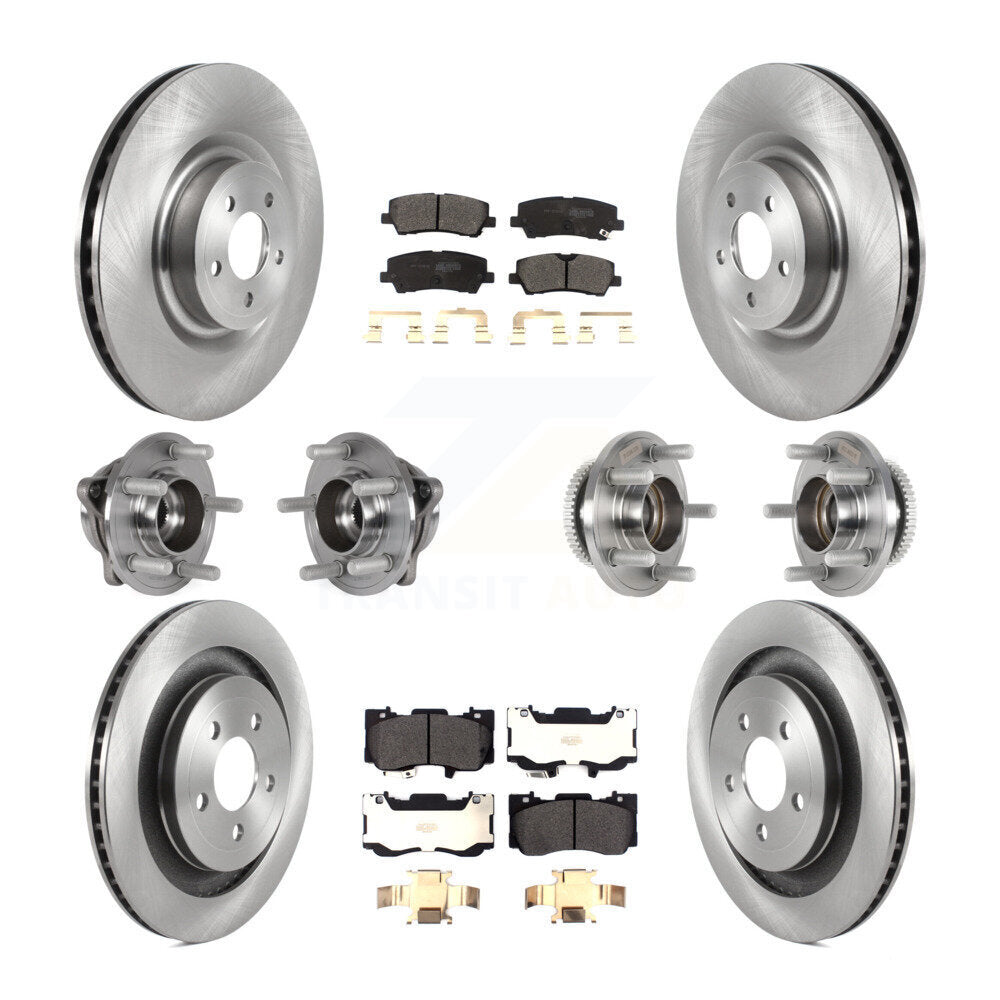 Kit de rotors et plaquettes de frein à disque, roulements de moyeu avant et arrière (10 pièces) pour Ford Mustang