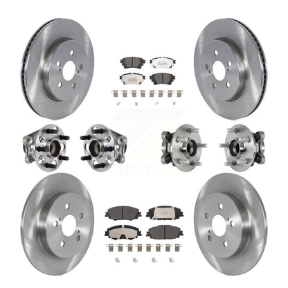 Kit de rotors et plaquettes de frein à disque, roulements de moyeu avant et arrière (10 pièces) pour Toyota Coroll