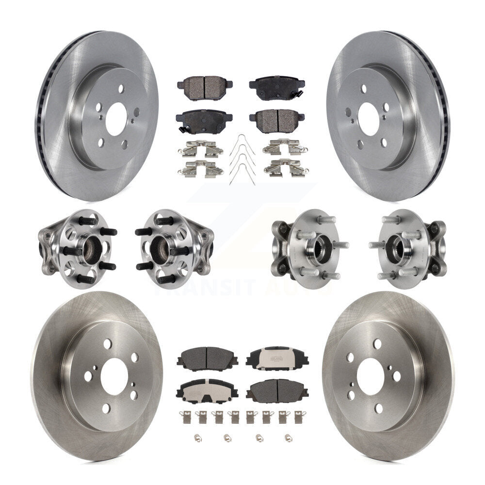 Kit de rotor et de plaquettes de frein avec roulement de moyeu avant et arrière (10 pièces) pour Toyota Prius Prim 20-22