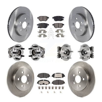 Kit de rotor et de plaquettes de frein avec roulement de moyeu avant et arrière (10 pièces) pour Toyota Prius Prim 20-22