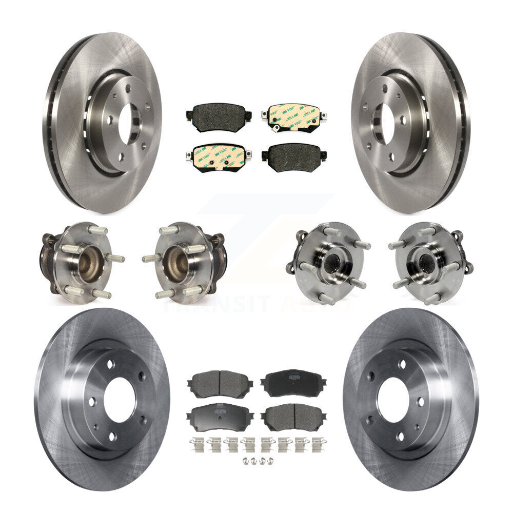 Ensemble de roulements de moyeu avant et arrière, Rotor de frein à disque et Kit de plaquettes (10 pièces) pour Mazda