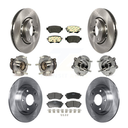 Ensemble de roulements de moyeu avant et arrière, Rotor de frein à disque et Kit de plaquettes (10 pièces) pour Mazda