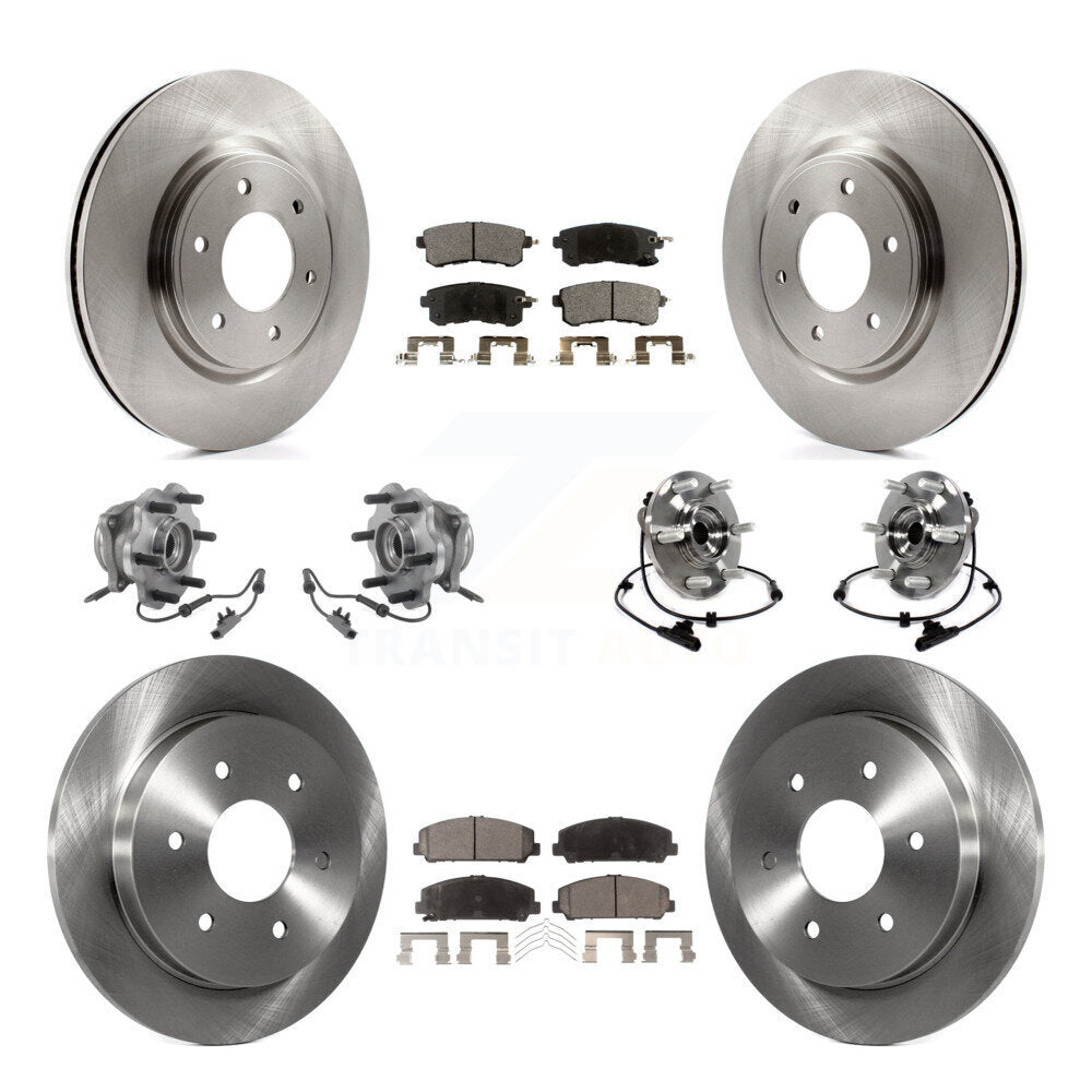 Kit de rotors et plaquettes de frein avec roulement de moyeu avant et arrière (10 pièces) pour Nissan Armada AW 17-19