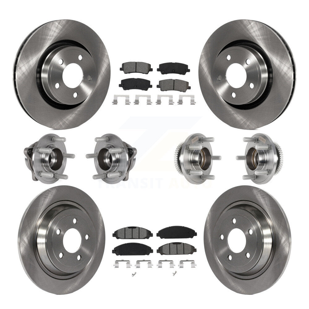 Kit de plaquettes de Rotor de frein, roulement de moyeu avant et arrière (10 pièces) pour Ford Mustang V6 avec 3.7