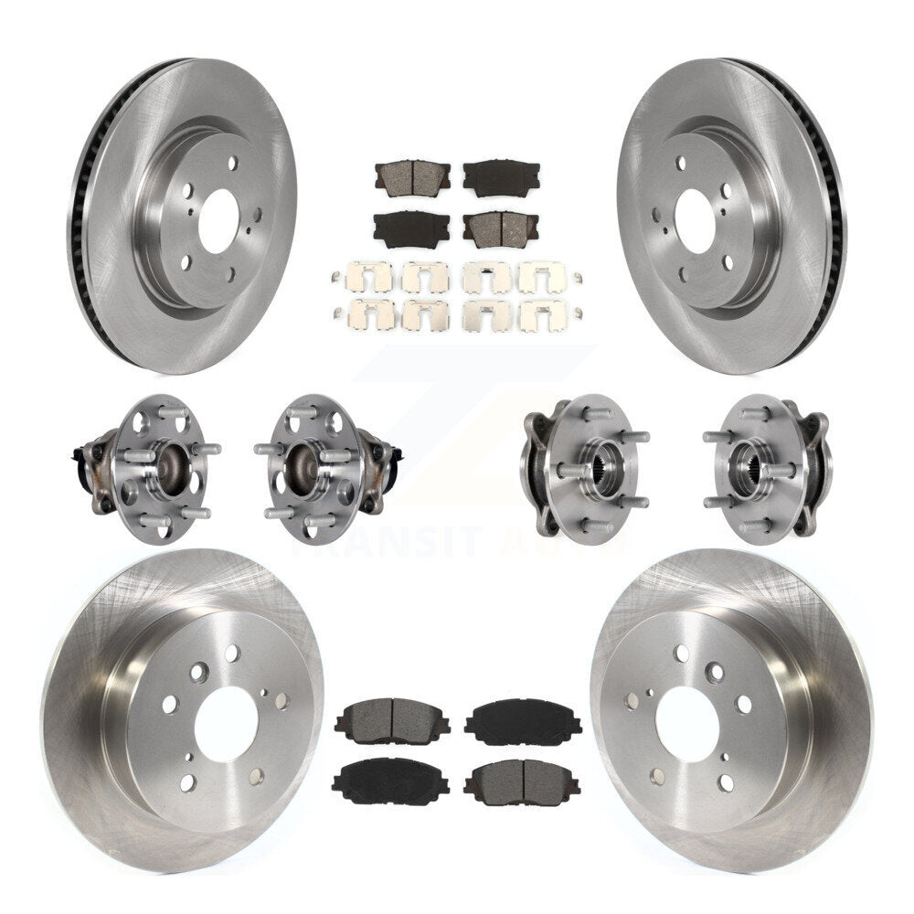 Kit de rotors et plaquettes de frein à disque, roulements de moyeu avant et arrière (10 pièces) pour Toyota Camry