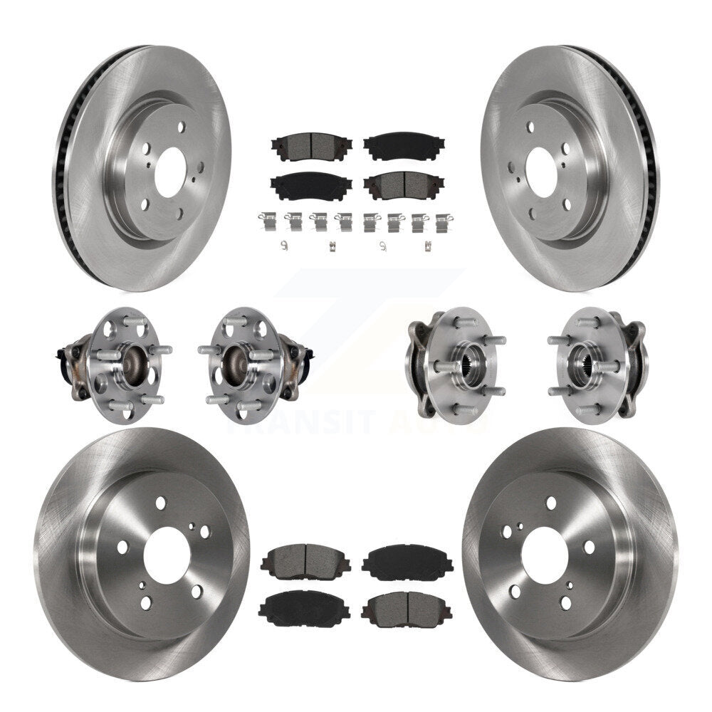 Kit de rotors et plaquettes de frein à disque, roulements de moyeu avant et arrière (10 pièces) pour Toyota Camry