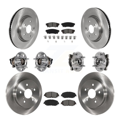 Kit de rotors et plaquettes de frein à disque, roulements de moyeu avant et arrière (10 pièces) pour Toyota Camry
