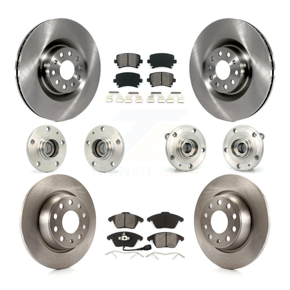 Kit de rotors et plaquettes de frein à disque, roulements de moyeu avant et arrière (10 pièces) pour Volkswagen CC