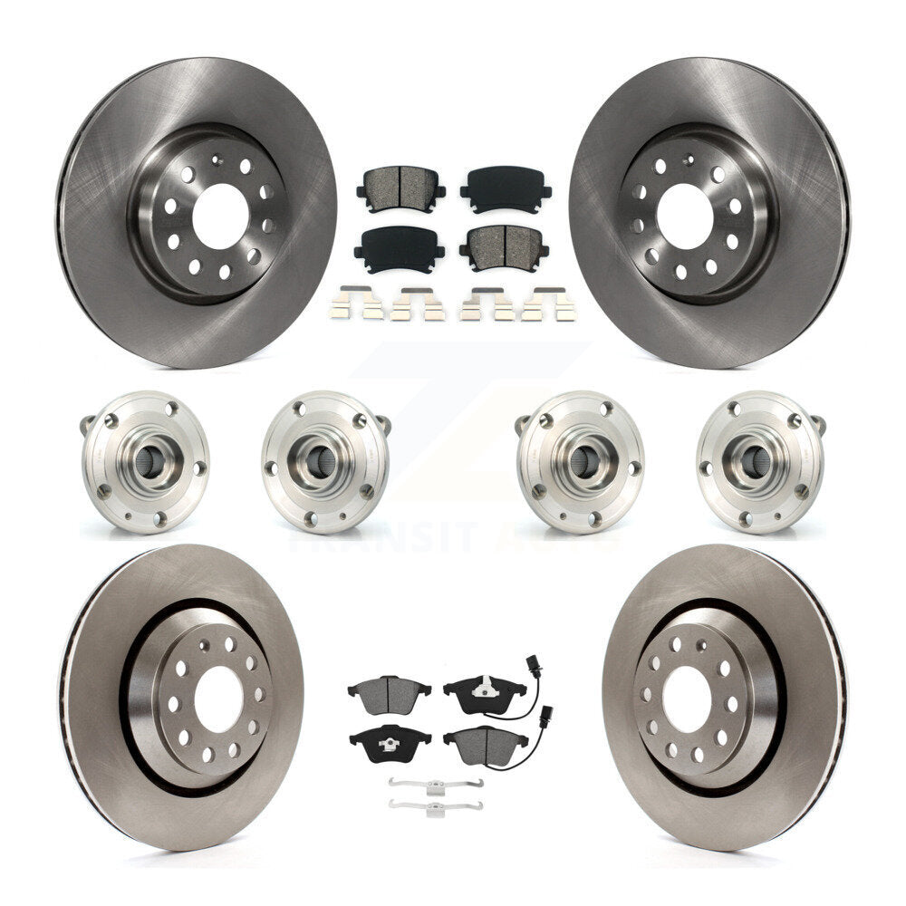 Kit de rotors et plaquettes de frein à disque, roulements de moyeu avant et arrière (10 pièces) pour Volkswagen CC