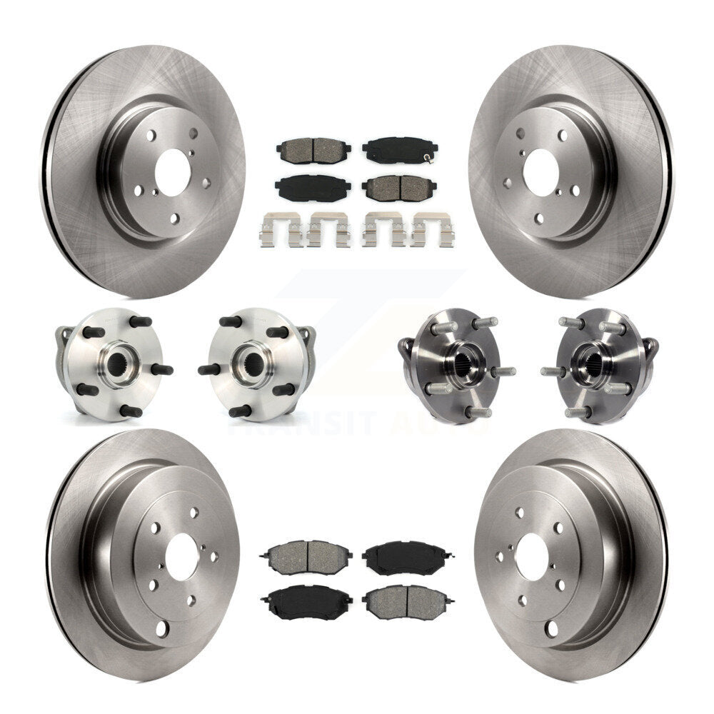 Kit de rotors et plaquettes de frein avec roulement de moyeu avant et arrière (10 pièces) pour Subaru B9 Tribec 06-07