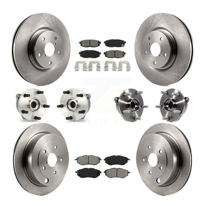 Kit de rotors et plaquettes de frein avec roulement de moyeu avant et arrière (10 pièces) pour Subaru B9 Tribec 06-07