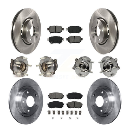 Ensemble de roulements de moyeu avant et arrière, Rotor de frein à disque et Kit de plaquettes (10 pièces) pour Mazda