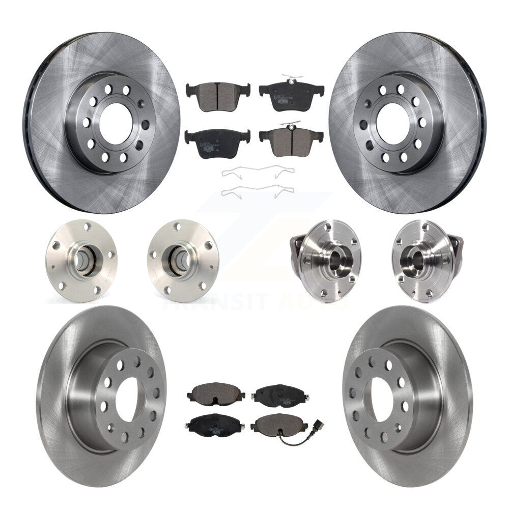 Kit de plaquettes de Rotor de frein à disque, roulement de moyeu avant et arrière (10 pièces) pour Volkswagen Jetta 1.4