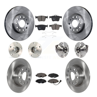 Kit de plaquettes de Rotor de frein à disque, roulement de moyeu avant et arrière (10 pièces) pour Volkswagen Jetta 1.4