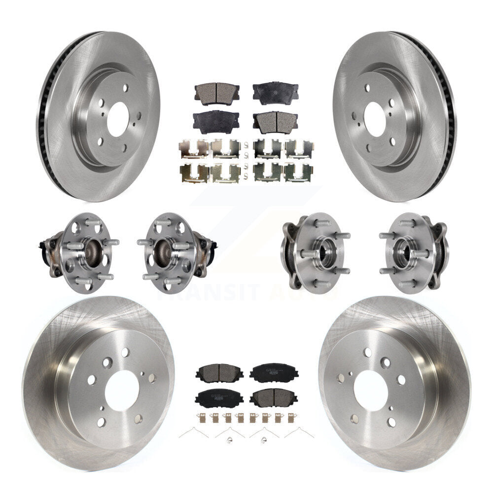 Kit de rotors et plaquettes de frein à disque, roulements de moyeu avant et arrière (10 pièces) pour Toyota Camry