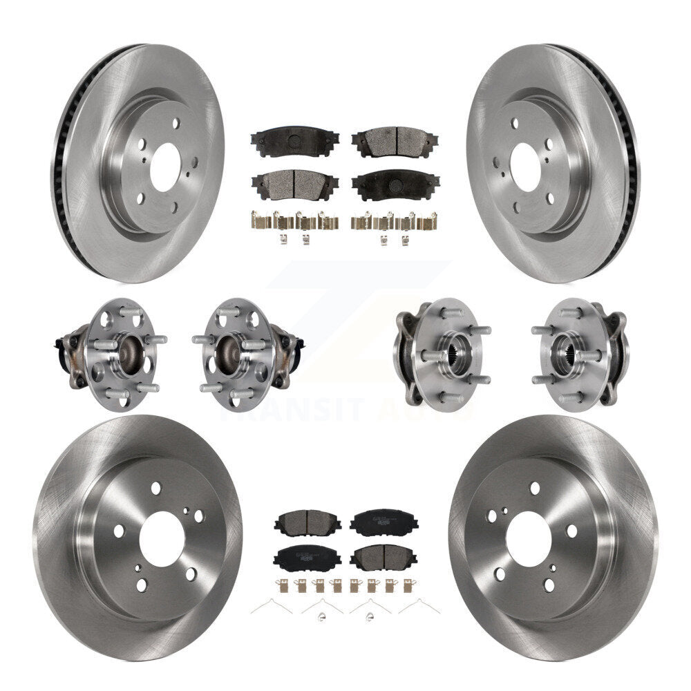 Kit de rotors et plaquettes de frein à disque, roulements de moyeu avant et arrière (10 pièces) pour Toyota Camry