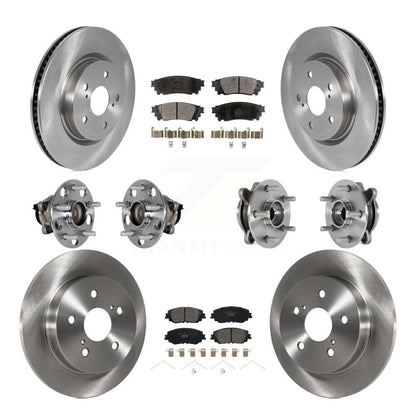 Kit de rotors et plaquettes de frein à disque, roulements de moyeu avant et arrière (10 pièces) pour Toyota Camry