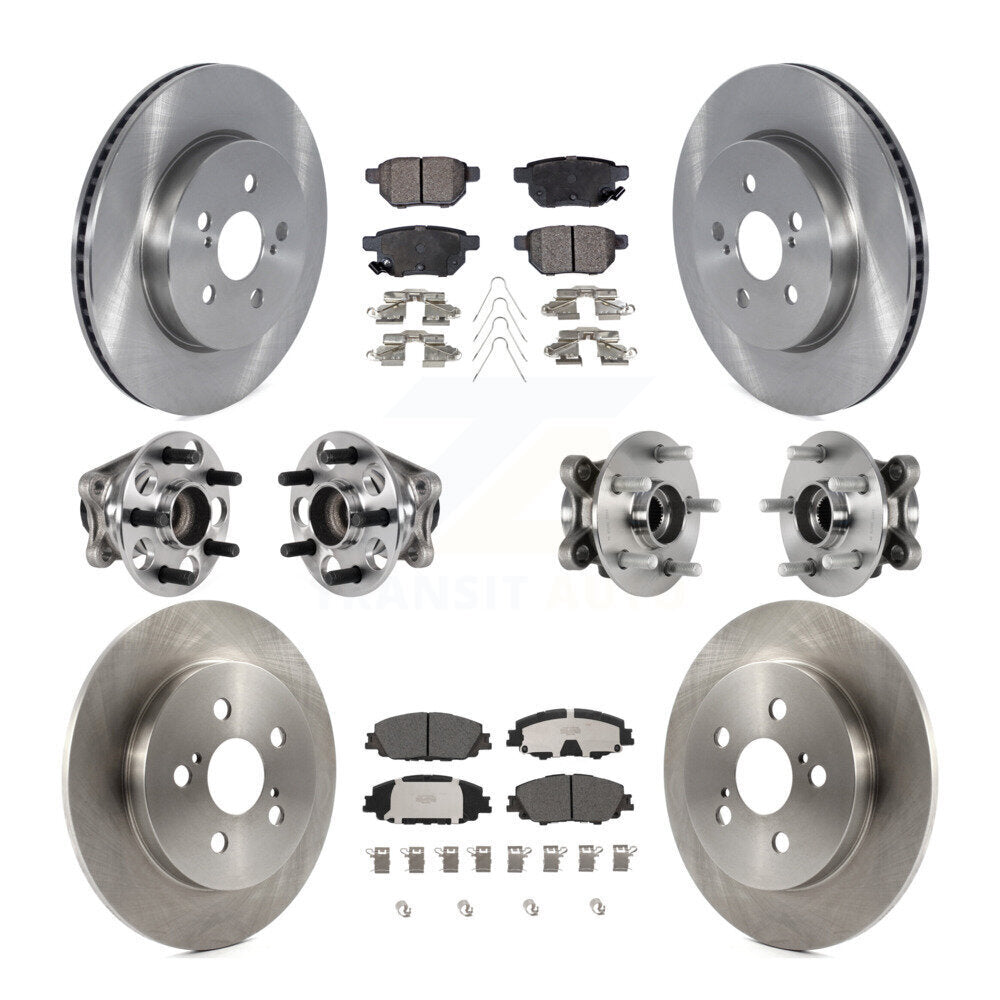 Kit de rotor et de plaquettes de frein avec roulement de moyeu avant et arrière (10 pièces) pour Toyota Prius Prim 20-22