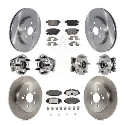 Kit de rotor et de plaquettes de frein avec roulement de moyeu avant et arrière (10 pièces) pour Toyota Prius Prim 20-22