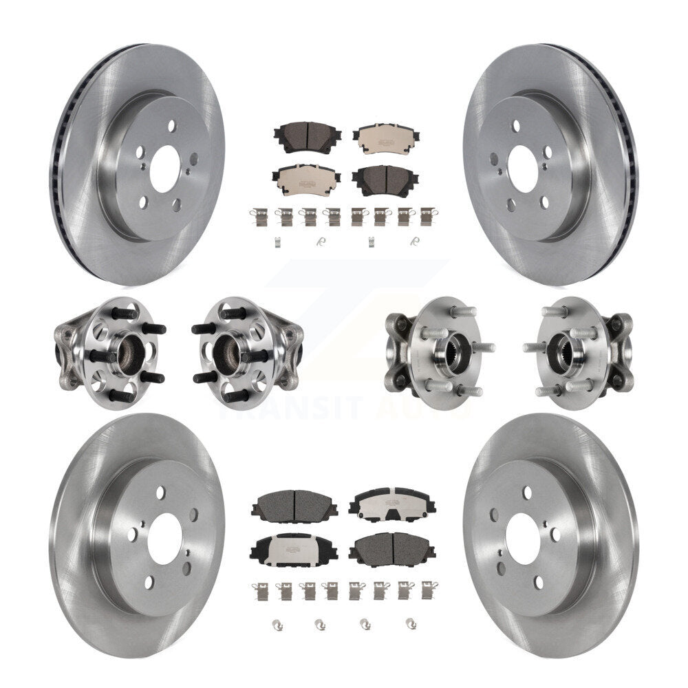Kit de rotors et plaquettes de frein à disque, roulements de moyeu avant et arrière (10 pièces) pour Toyota Coroll