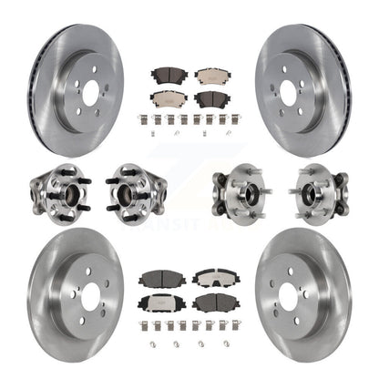 Kit de rotors et plaquettes de frein à disque, roulements de moyeu avant et arrière (10 pièces) pour Toyota Coroll