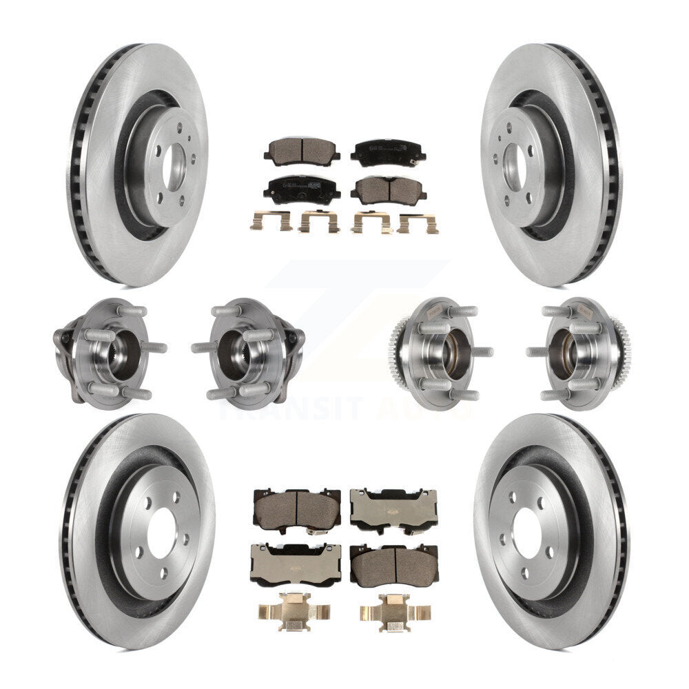 Kit de rotors et plaquettes de frein à disque, roulements de moyeu avant et arrière (10 pièces) pour Ford Mustang