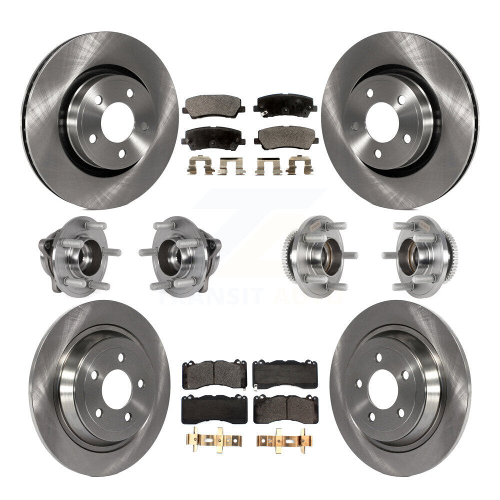 Kit de plaquettes de Rotor de frein, roulement de moyeu avant et arrière (10 pièces) pour Ford Mustang V6 avec 3.7