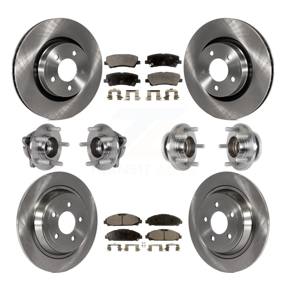 Kit de plaquettes de Rotor de frein, roulement de moyeu avant et arrière (10 pièces) pour Ford Mustang V6 avec 3.7