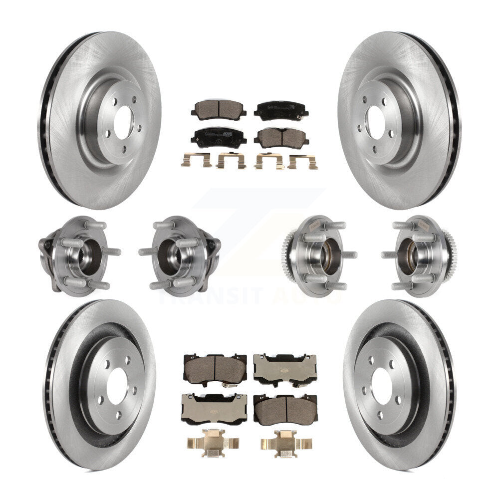 Kit de rotors et plaquettes de frein à disque, roulements de moyeu avant et arrière (10 pièces) pour Ford Mustang
