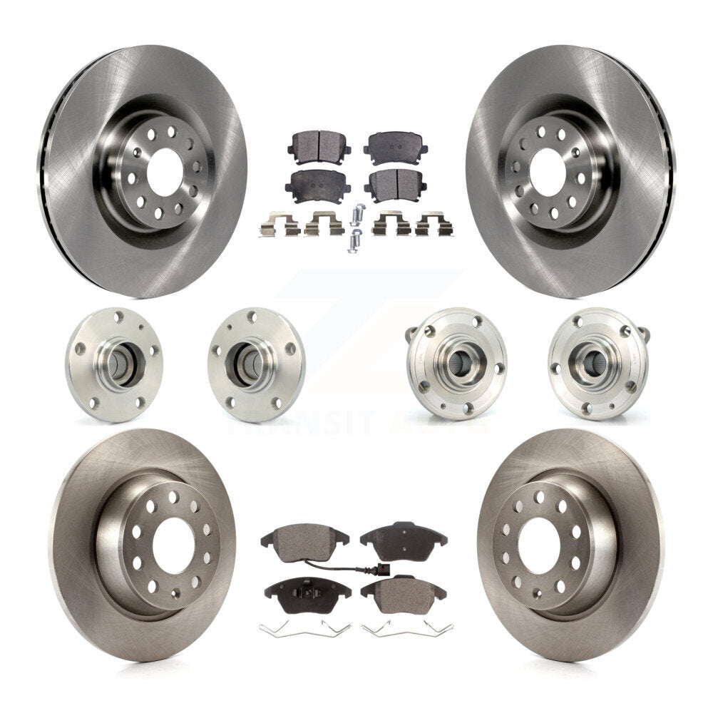 Kit de rotors et plaquettes de frein à disque, roulements de moyeu avant et arrière (10 pièces) pour Volkswagen CC