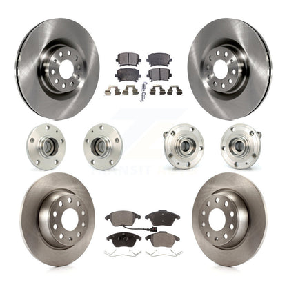 Kit de rotors et plaquettes de frein à disque, roulements de moyeu avant et arrière (10 pièces) pour Volkswagen CC