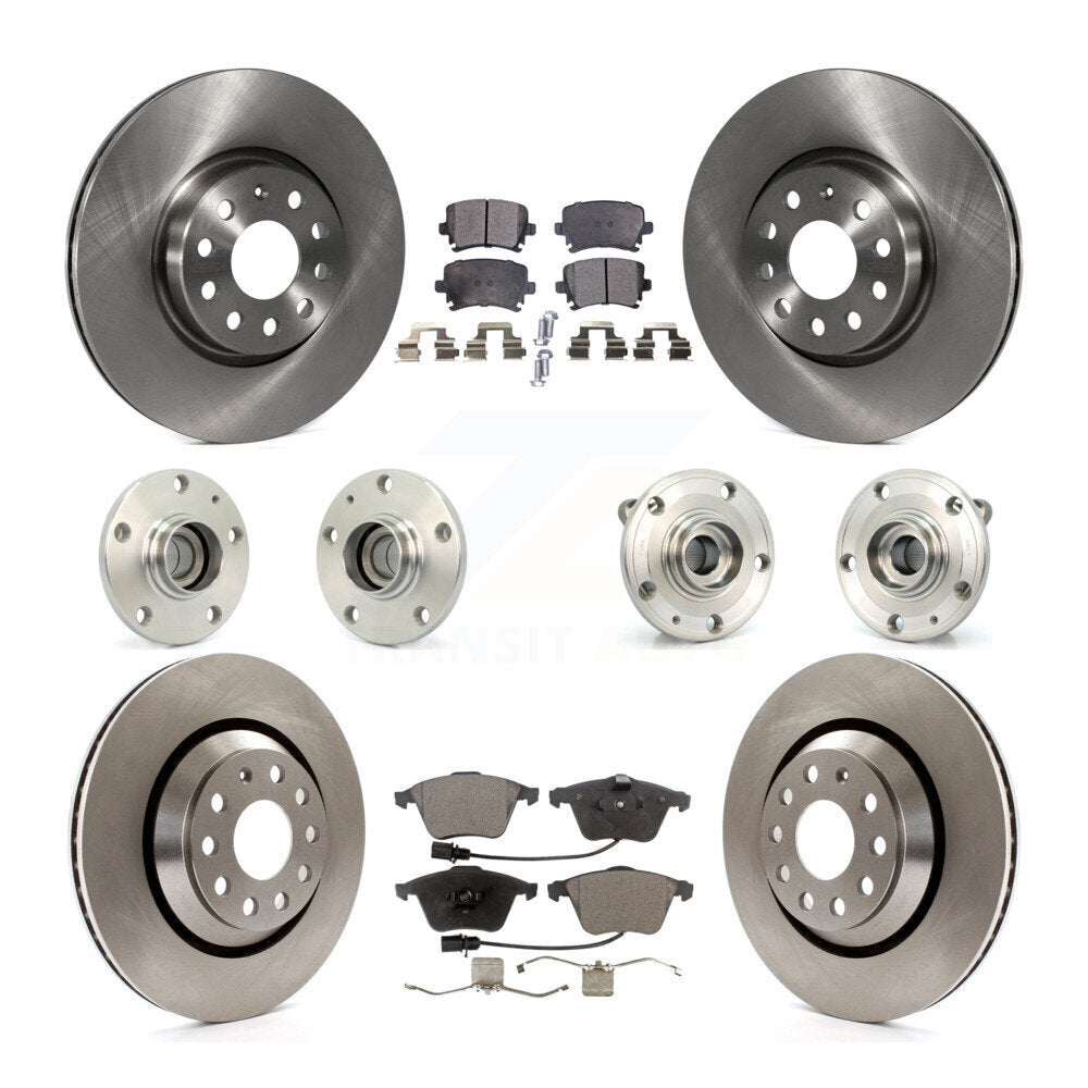 Kit de rotors et plaquettes de frein à disque, roulements de moyeu avant et arrière (10 pièces) pour Volkswagen CC