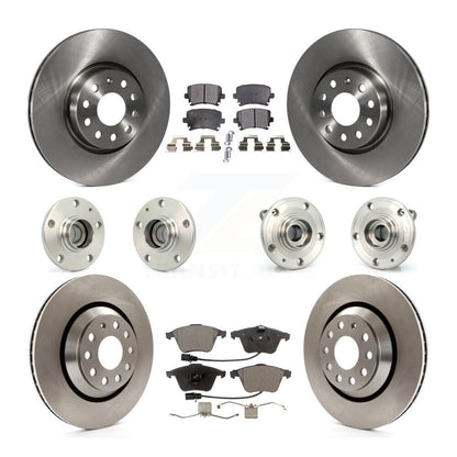 Kit de rotors et plaquettes de frein à disque, roulements de moyeu avant et arrière (10 pièces) pour Volkswagen CC