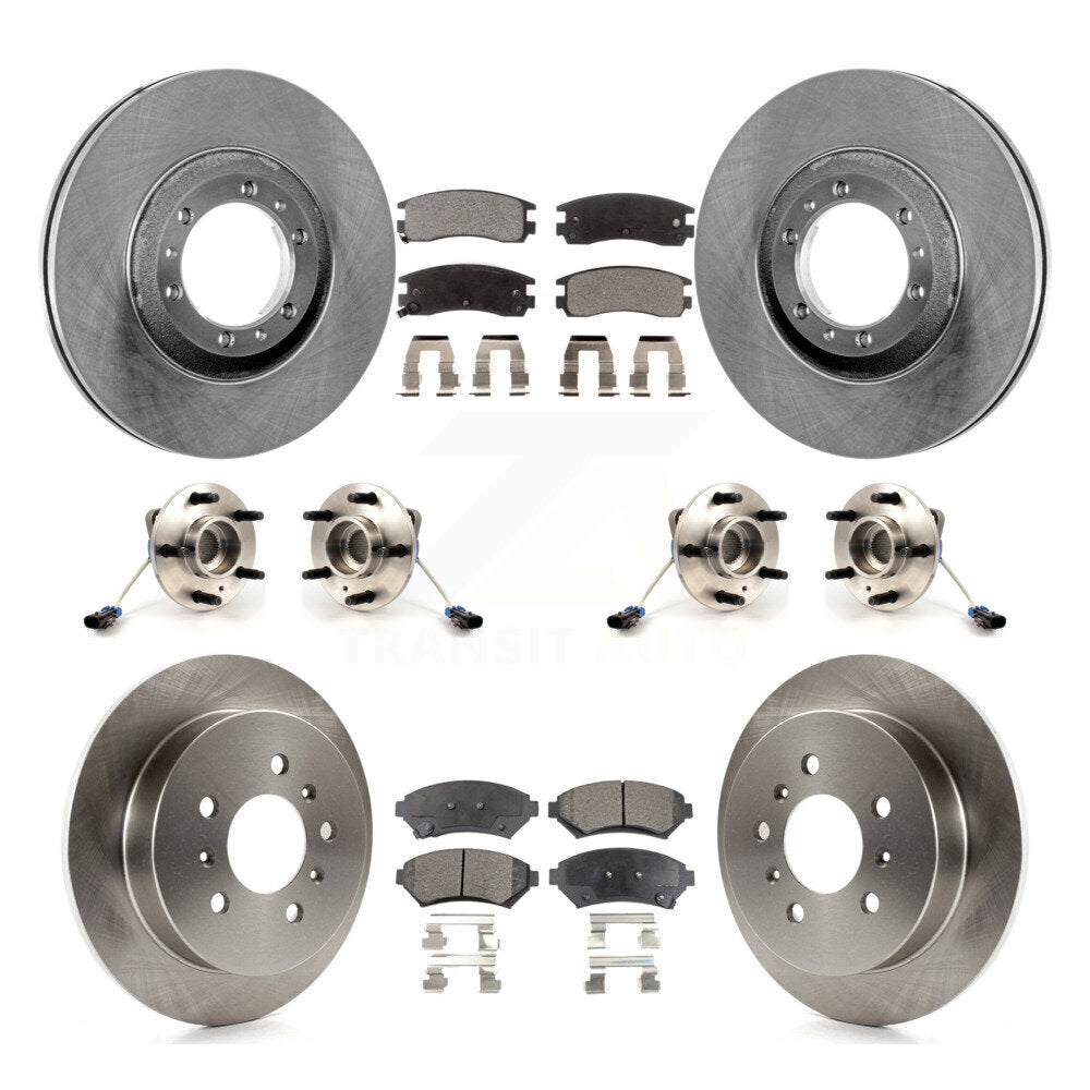 Kit de rotor et de plaquettes de frein avec roulement de moyeu avant et arrière (10 pièces) pour Pontiac Montana AW 2001