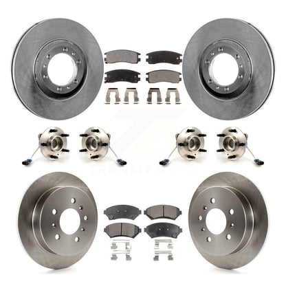 Kit de rotor et de plaquettes de frein avec roulement de moyeu avant et arrière (10 pièces) pour Pontiac Montana AW 2001