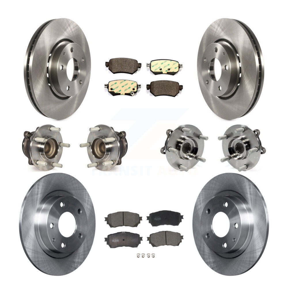 Kit de rotors de frein à disque et de plaquettes en céramique, roulement de moyeu avant et arrière (10 pièces) pour Mazda