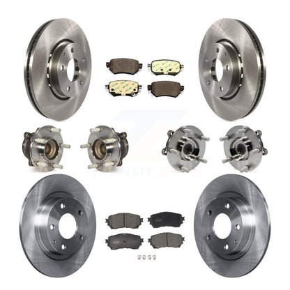 Kit de rotors de frein à disque et de plaquettes en céramique, roulement de moyeu avant et arrière (10 pièces) pour Mazda