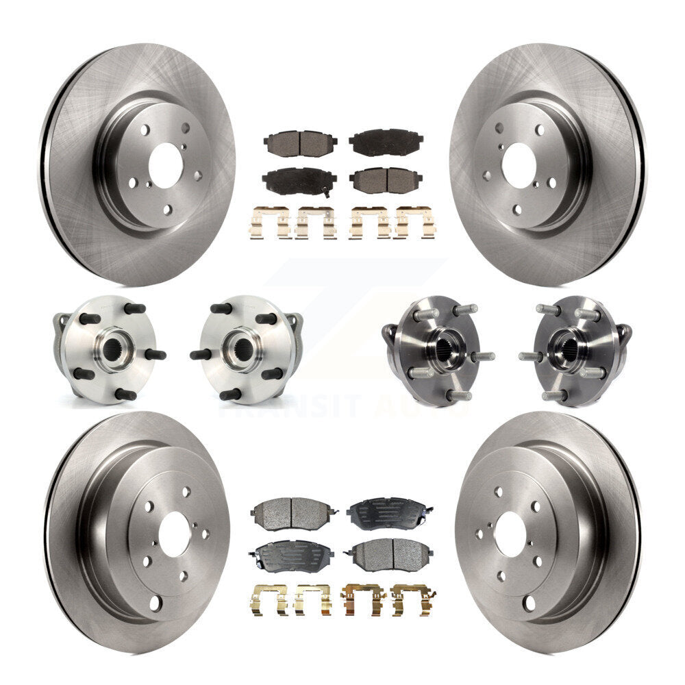 Kit de rotors et plaquettes de frein avec roulement de moyeu avant et arrière (10 pièces) pour Subaru B9 Tribec 06-07