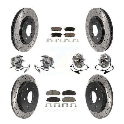 Kit de rotor et de plaquettes de frein revêtus de roulement de moyeu avant et arrière (10 pièces) pour Nissan Armada AW
